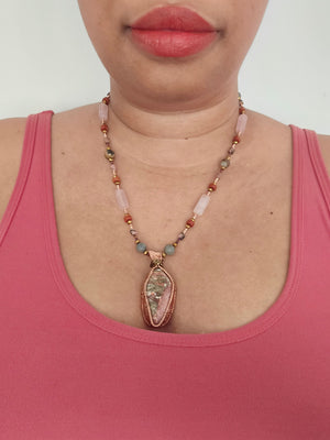 Leopard Skin Jasper Pendant Necklace