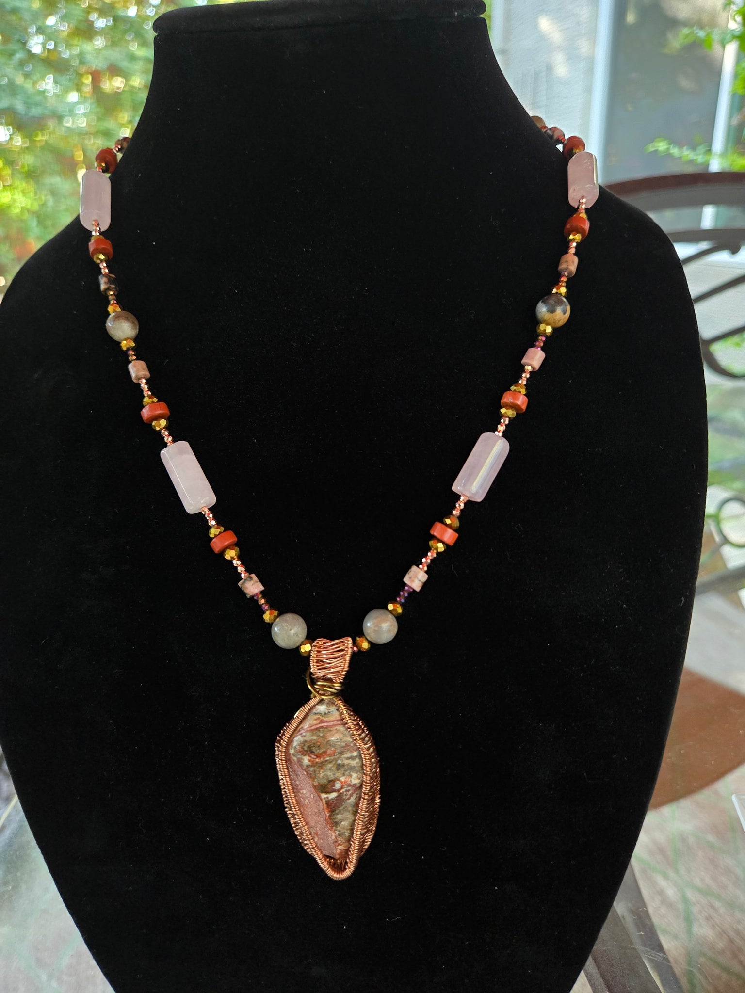 Leopard Skin Jasper Pendant Necklace