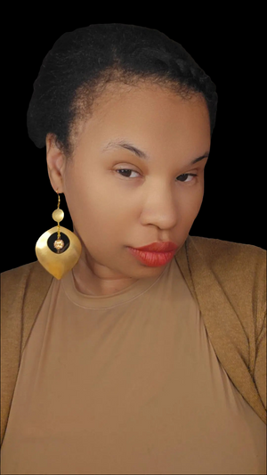 Raw Brass Crystal Drop Earrings