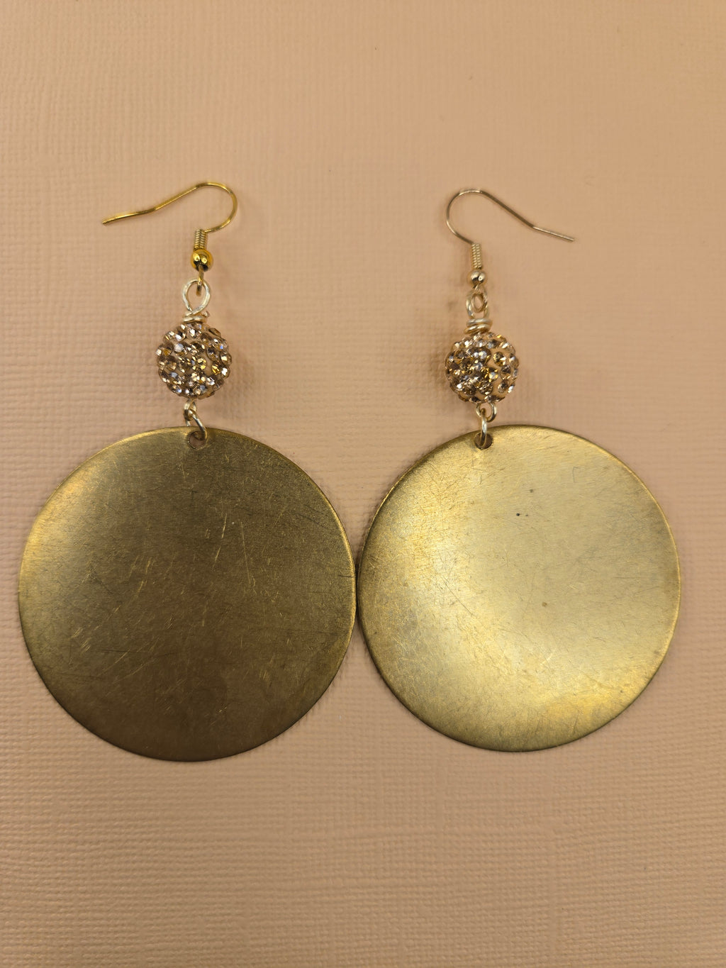 Raw Brass Crystal Earrings