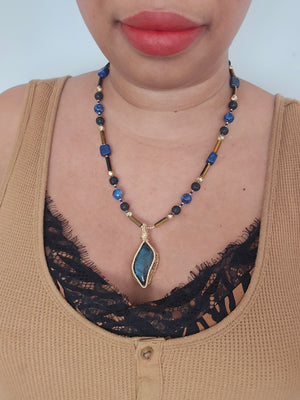 Blue Labradorite Pendant Necklace