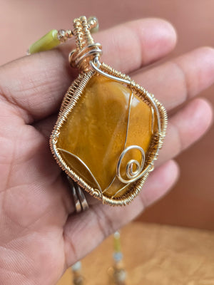 Yellow Jasper Pendant Necklace