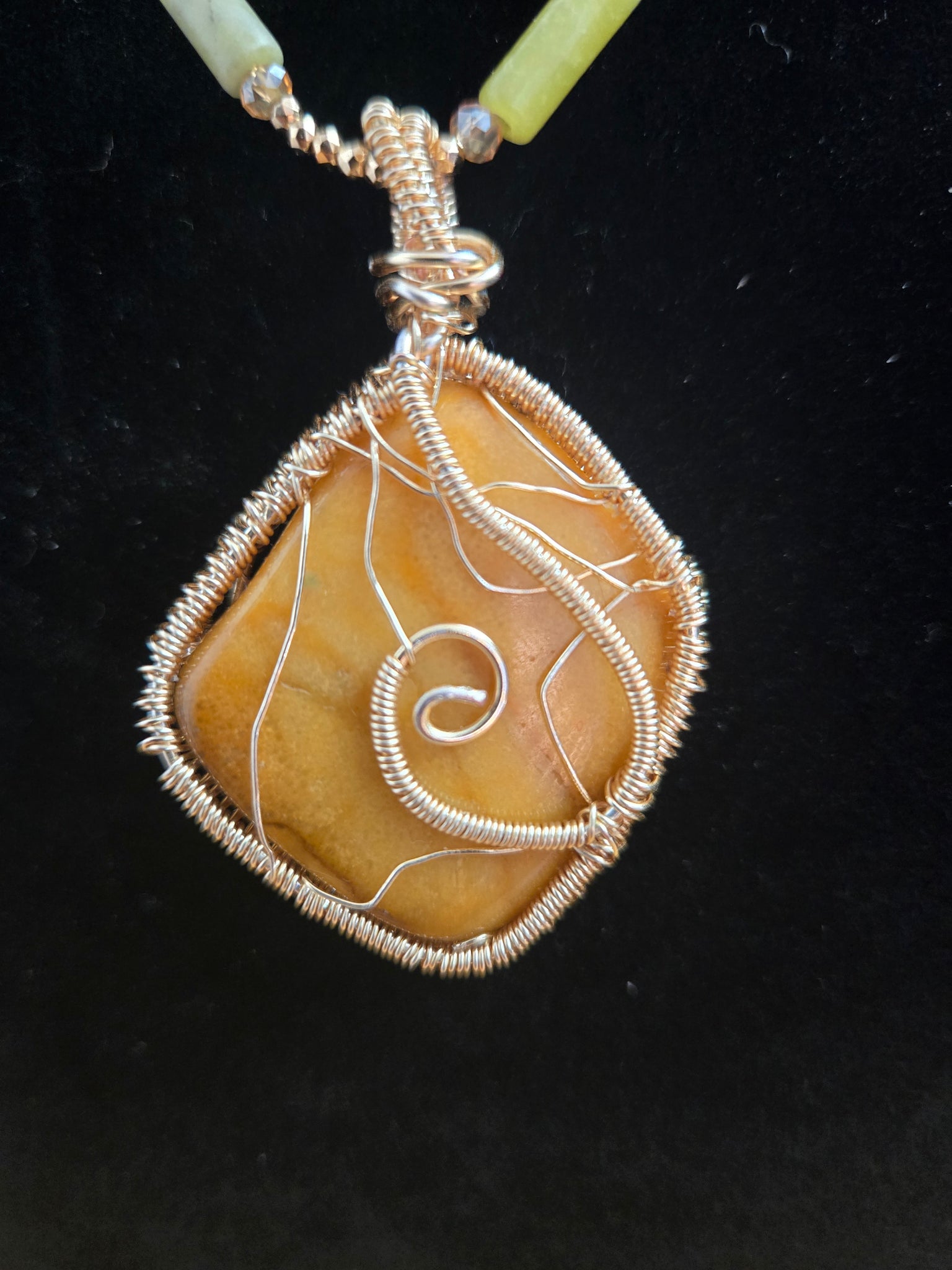 Yellow Jasper Pendant Necklace