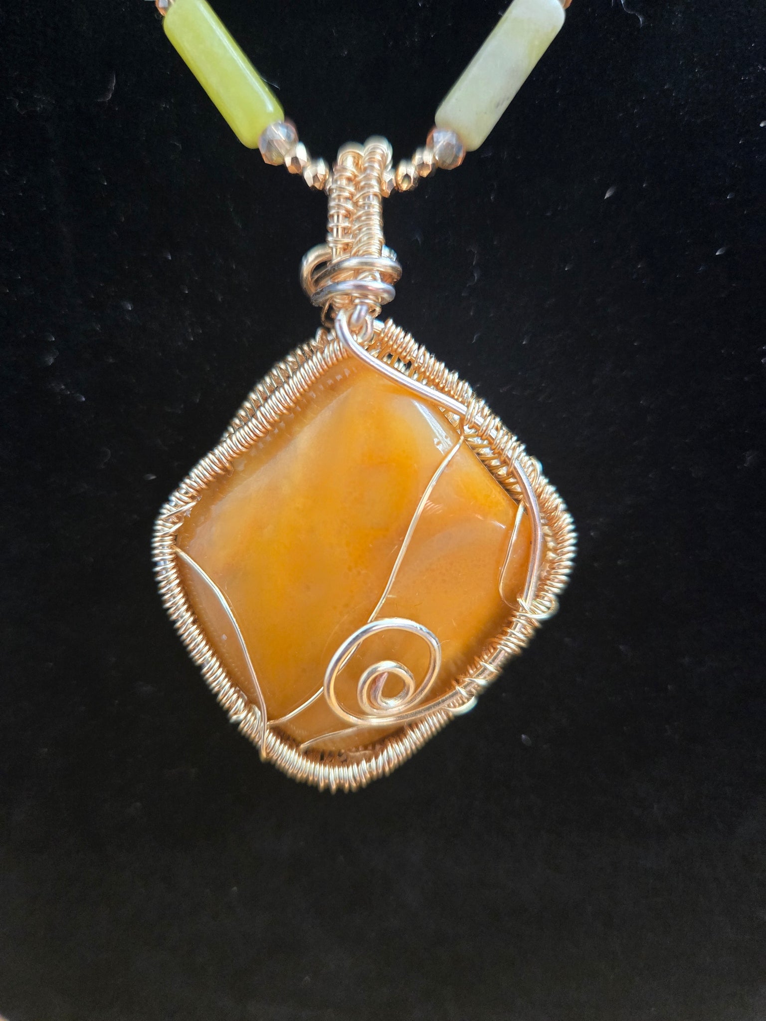 Yellow Jasper Pendant Necklace