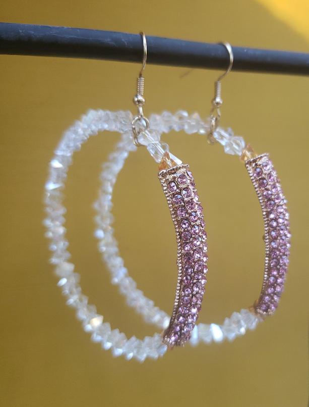 Crystal Sparkle Hoop Pink