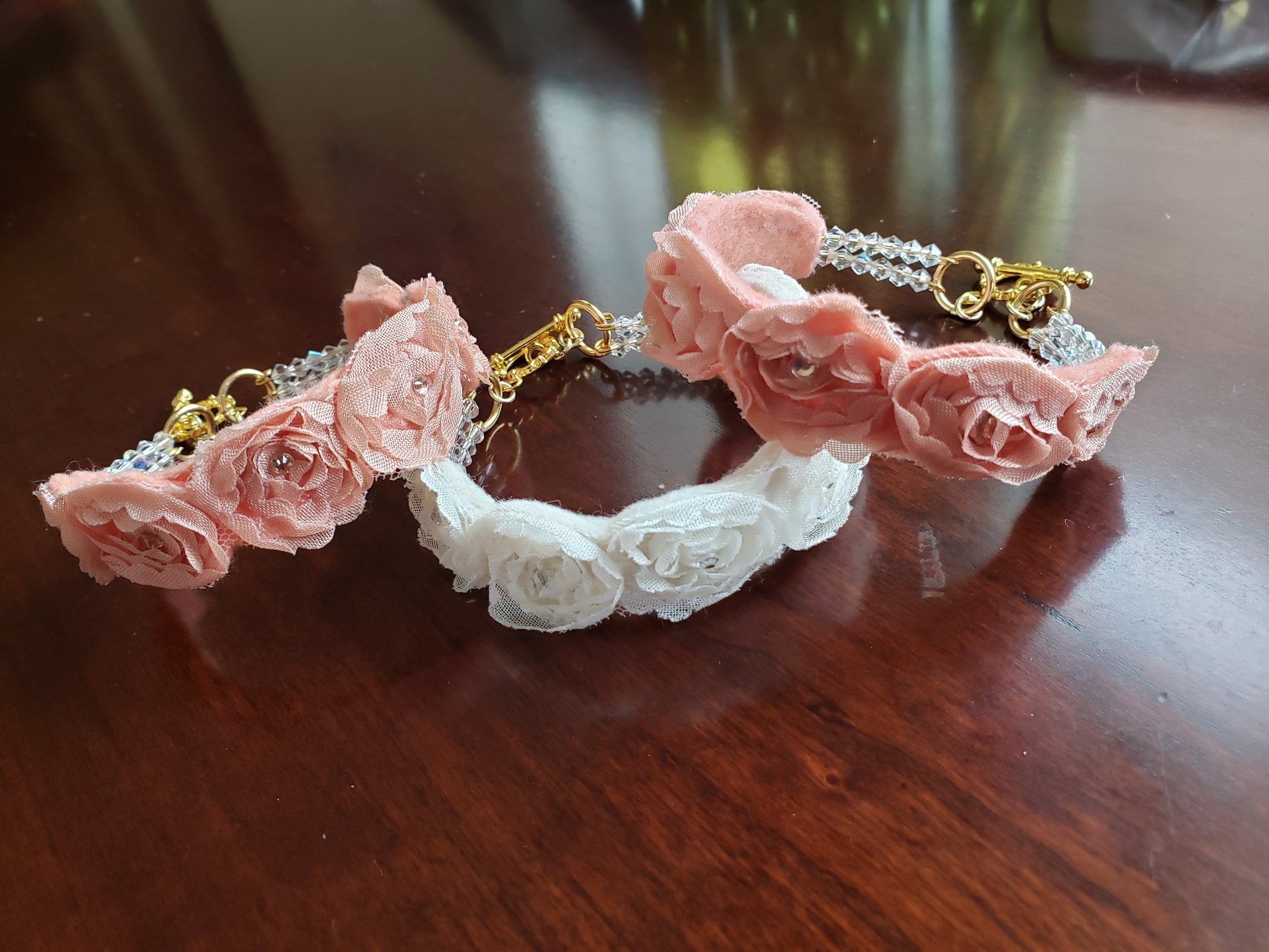 Vintage Crystal Rosette Lace Bracelet