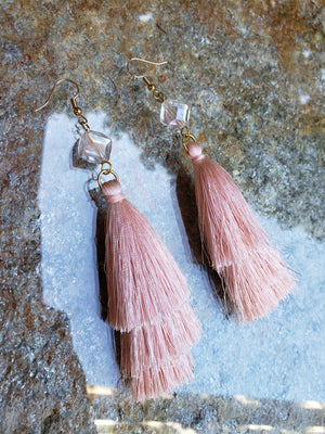 Crystal Tassel Soft Pink