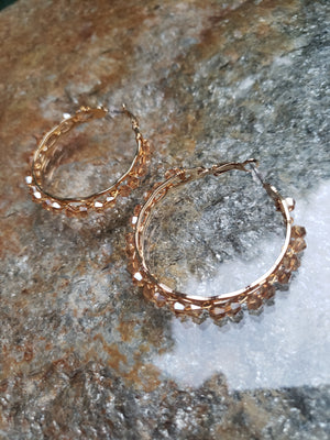 Golden Crystal Hoop