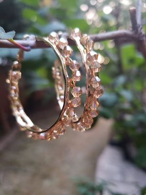 Golden Crystal Hoop