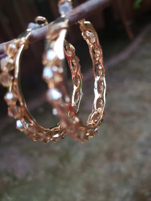 Golden Crystal Hoop