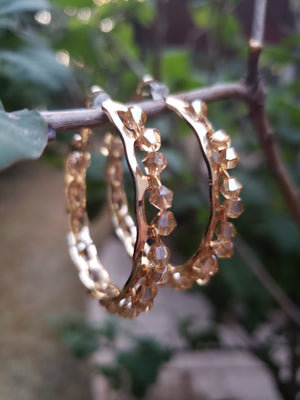 Golden Crystal Hoop