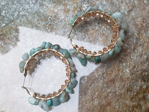 Amazonite Crystal Hoop