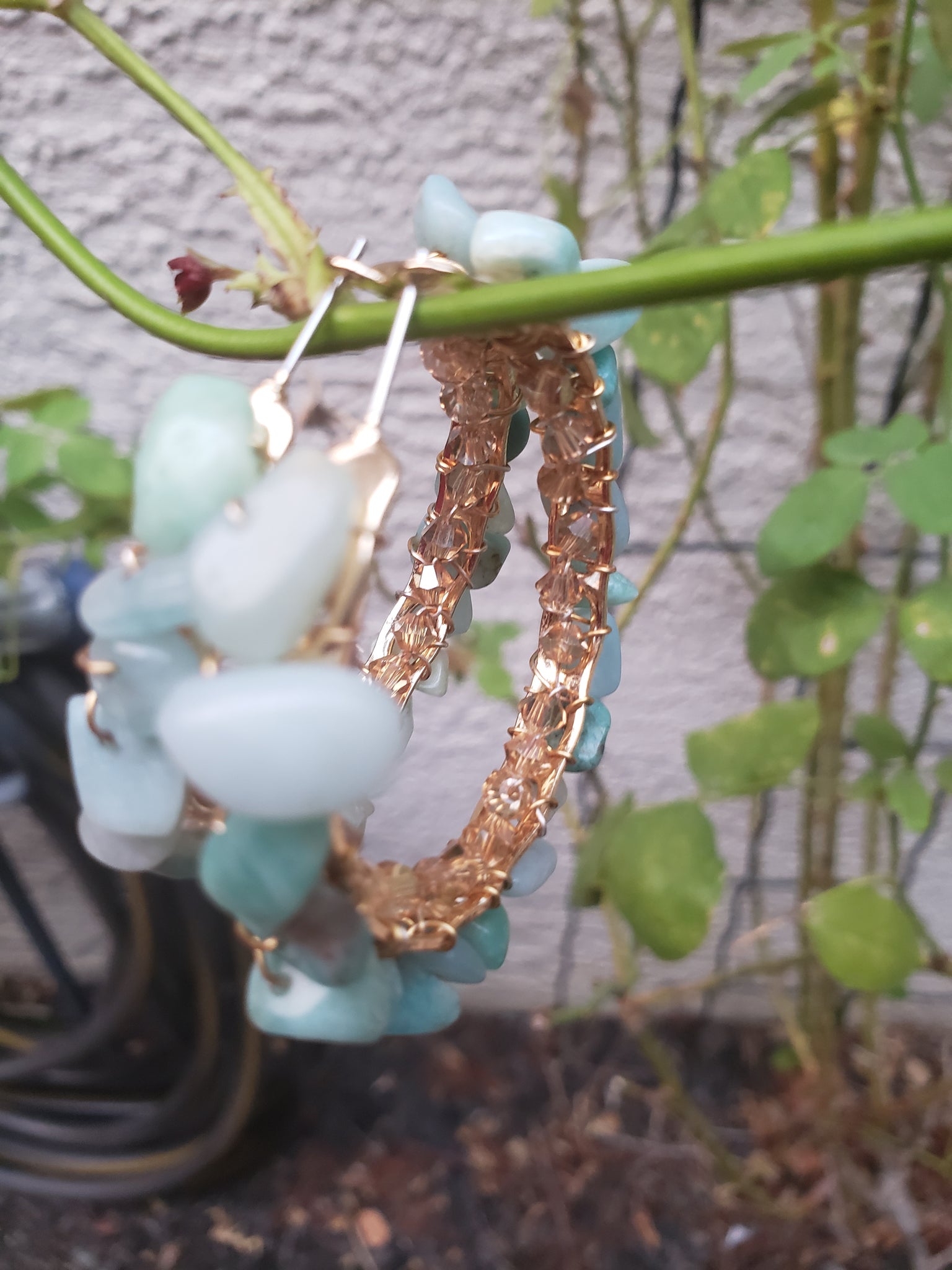 Amazonite Crystal Hoop