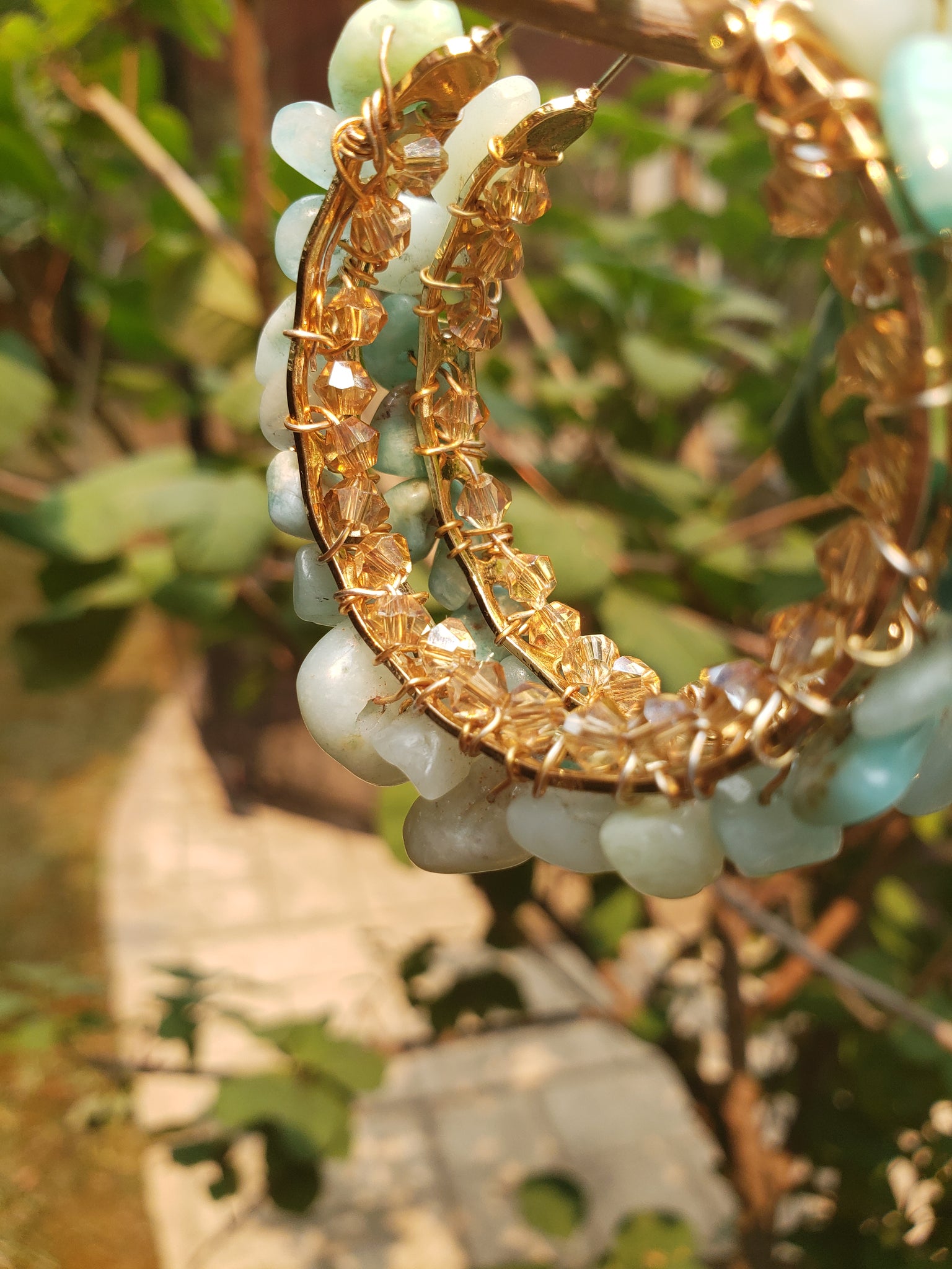 Amazonite Crystal Hoop