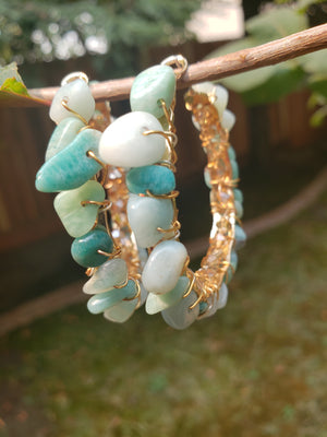 Amazonite Crystal Hoop