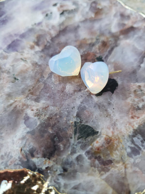 Heart Opalite Stud