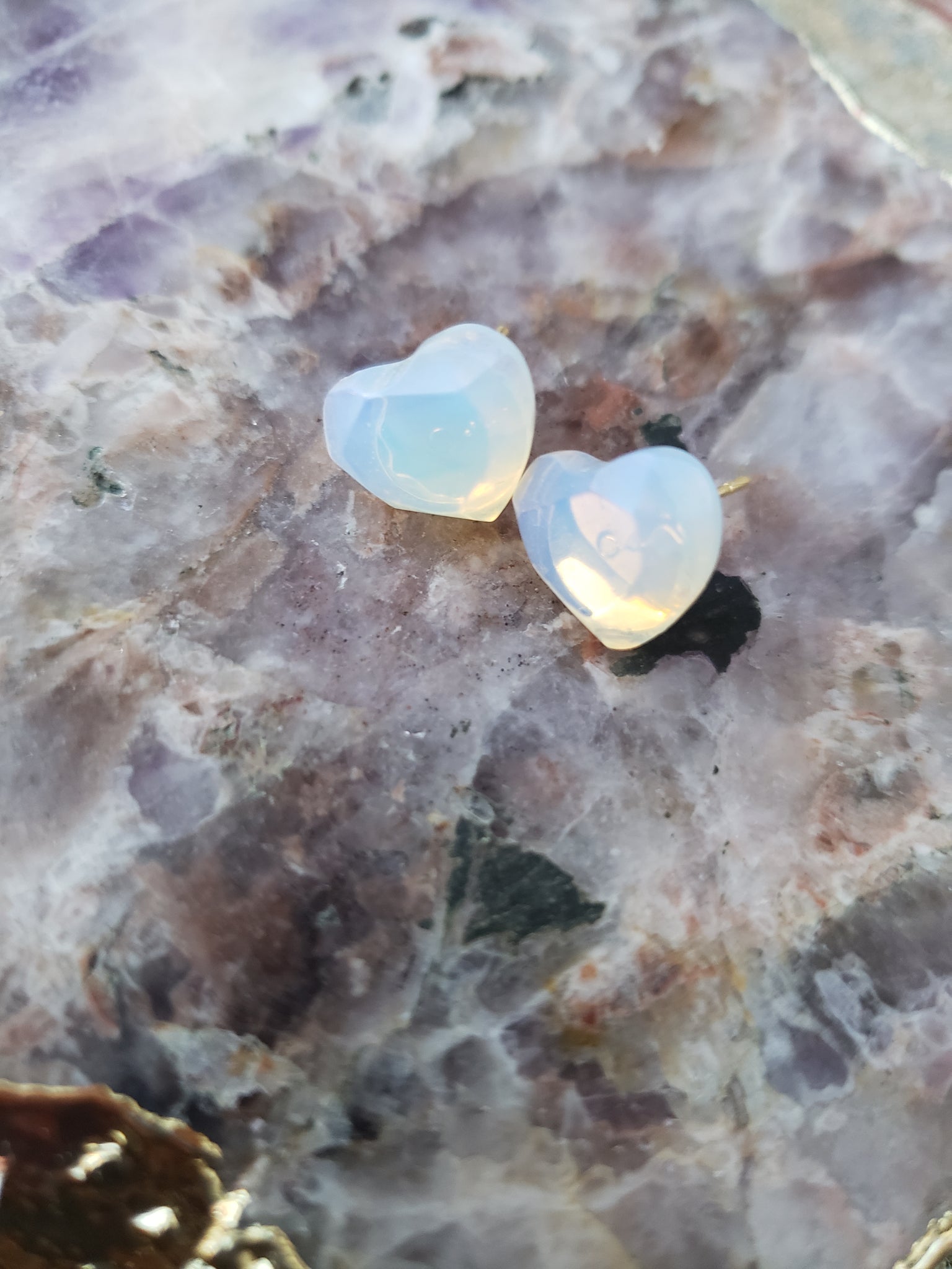 Heart Opalite Stud