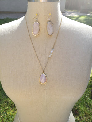 Rose Quartz Necklace Set