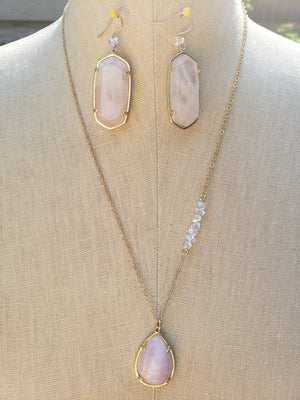 Rose Quartz Necklace Set