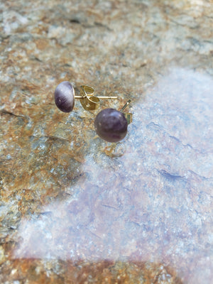 Small Dot Amethyst Stud