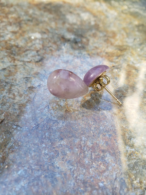 Teardrop Amethyst Stud