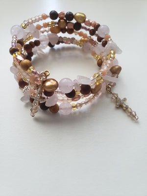 Trinity Rose Quartz Bracelet