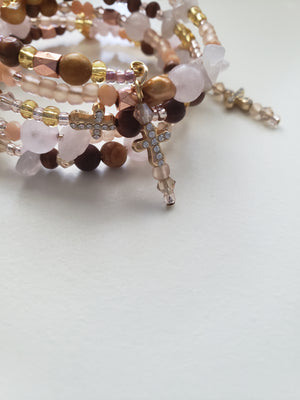 Trinity Rose Quartz Bracelet