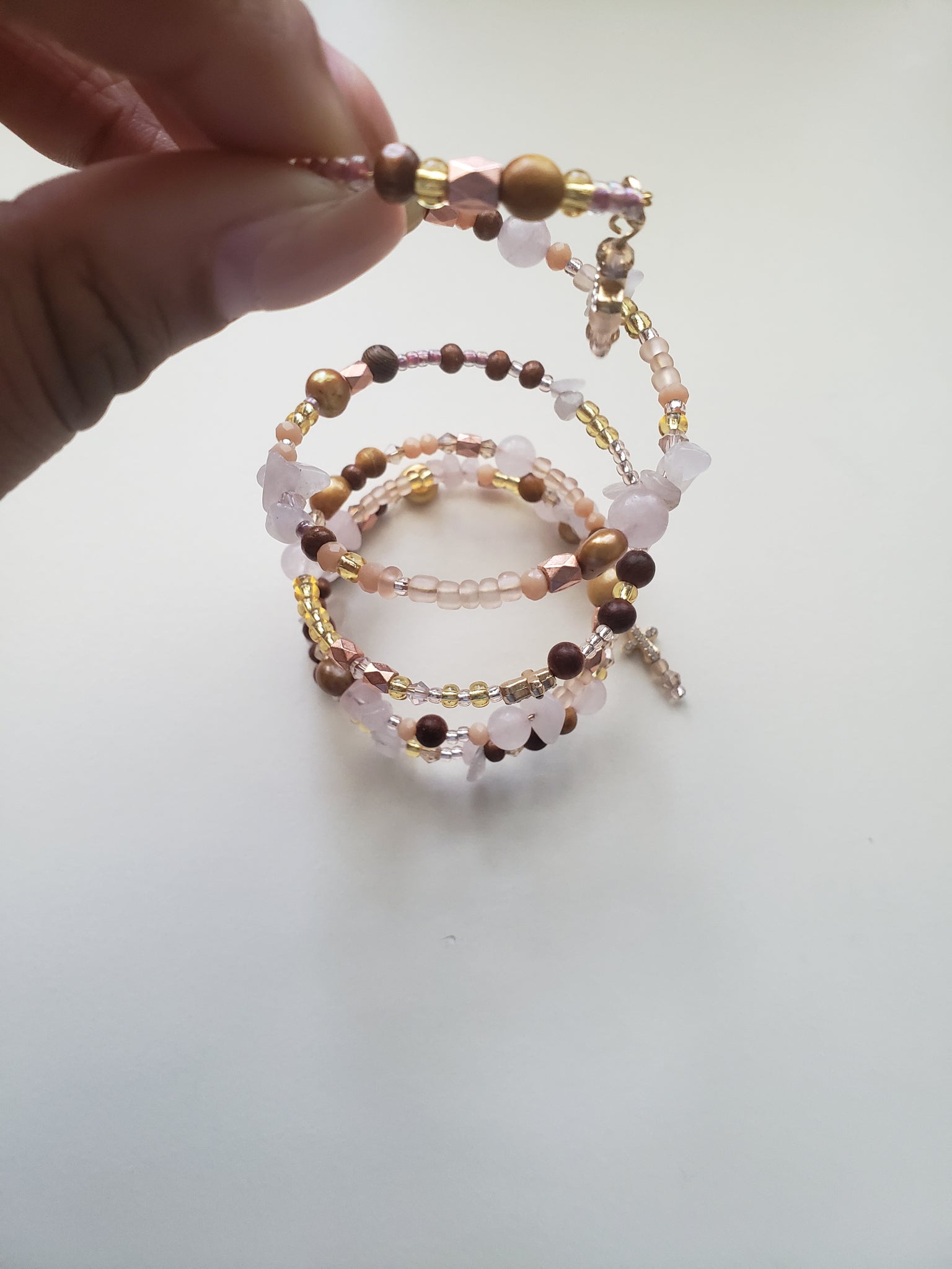 Trinity Rose Quartz Bracelet