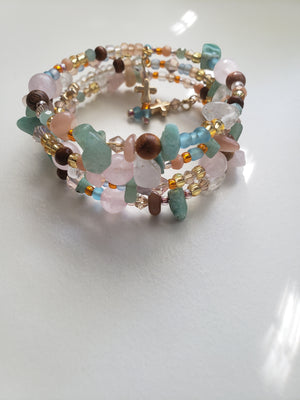 Trinity Semiprecious Stone Mix Bracelet