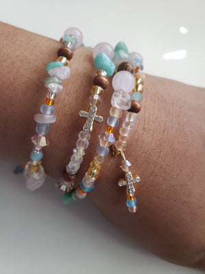 Trinity Semiprecious Stone Mix Bracelet