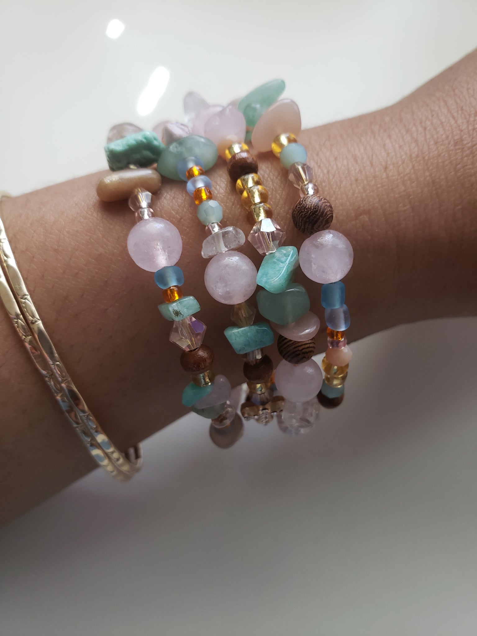 Trinity Semiprecious Stone Mix Bracelet