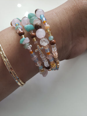 Trinity Semiprecious Stone Mix Bracelet