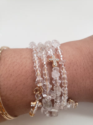 Trinity White Quartz Crystal Bracelet