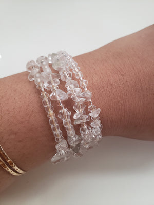 Trinity White Quartz Crystal Bracelet