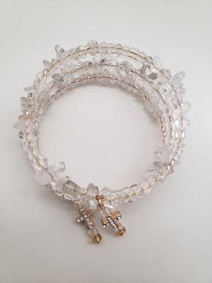 Trinity White Quartz Crystal Bracelet