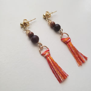 Coral Mix Tassel Stud