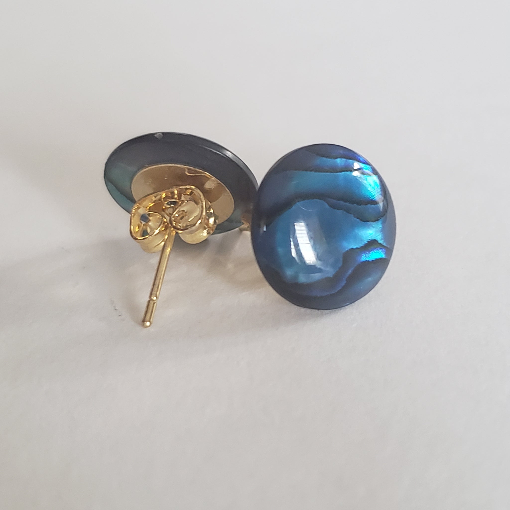 Paua Shell Blue Stud Earrings