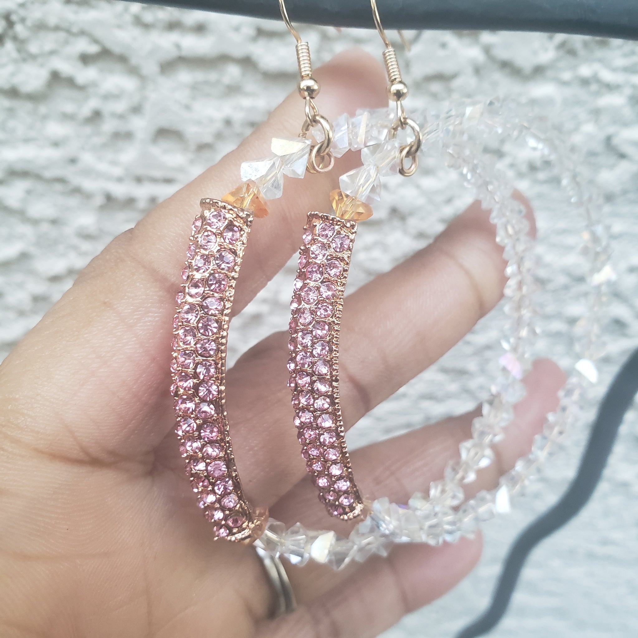 Crystal Sparkle Hoop Pink