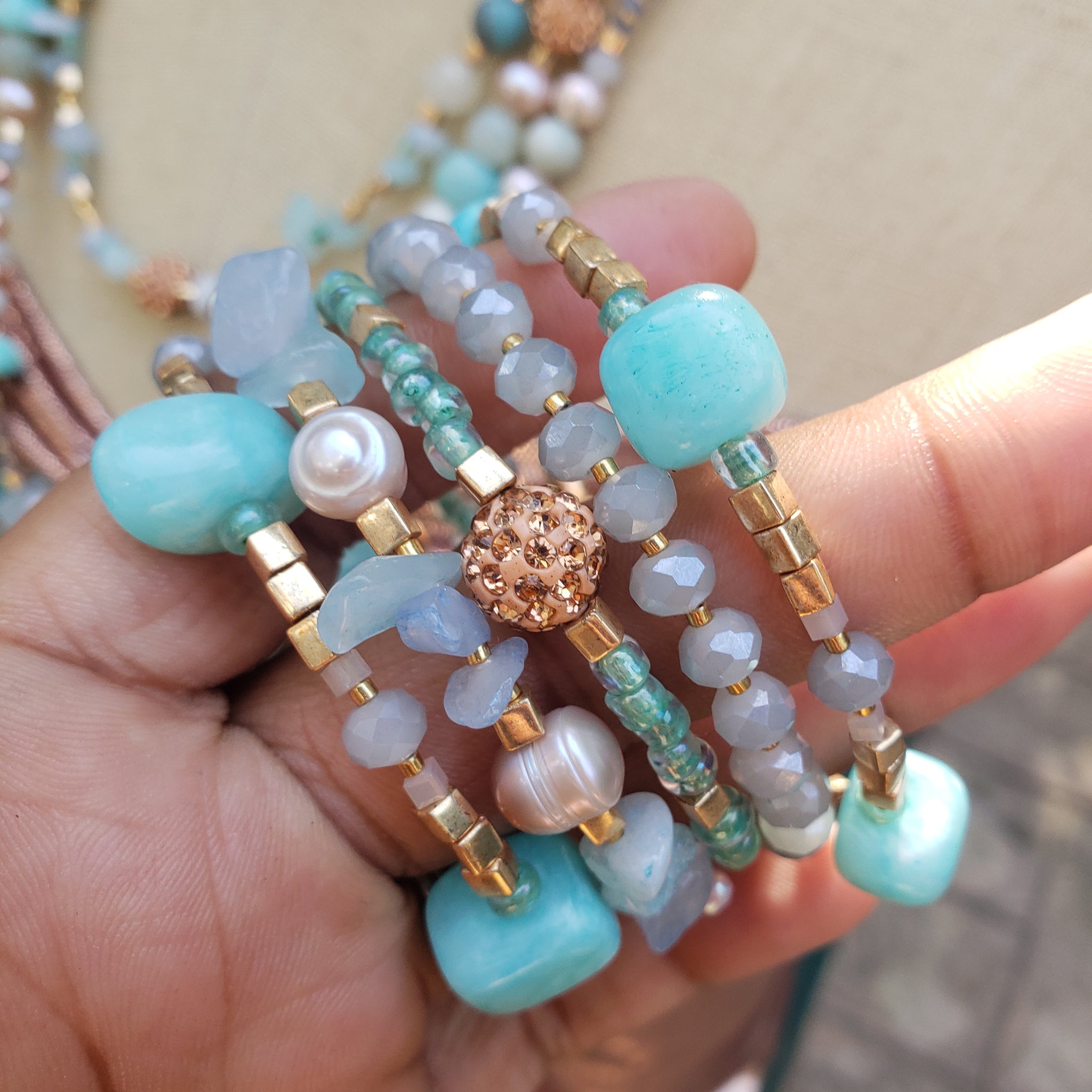 Beach Vibez Aqua Jewelry Set