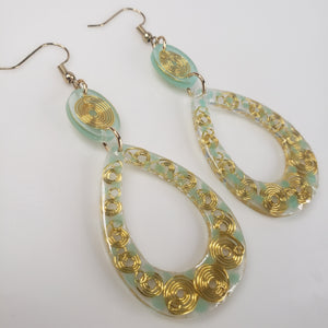 Golden Spiral Dangle Earrings