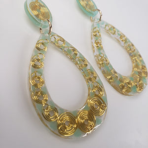 Golden Spiral Dangle Earrings