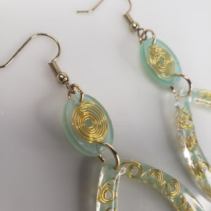 Golden Spiral Dangle Earrings