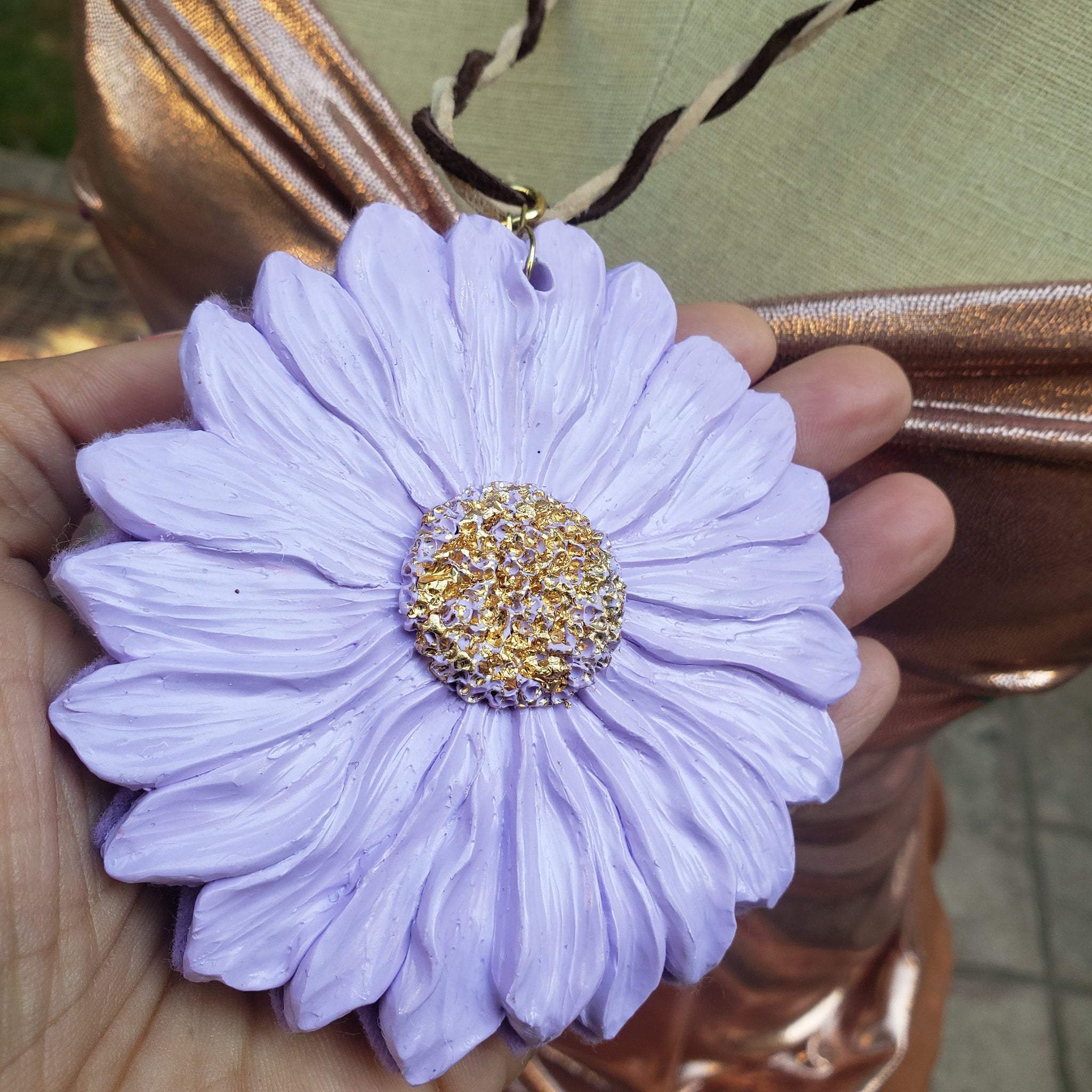 Summer Daisy Leather Necklace