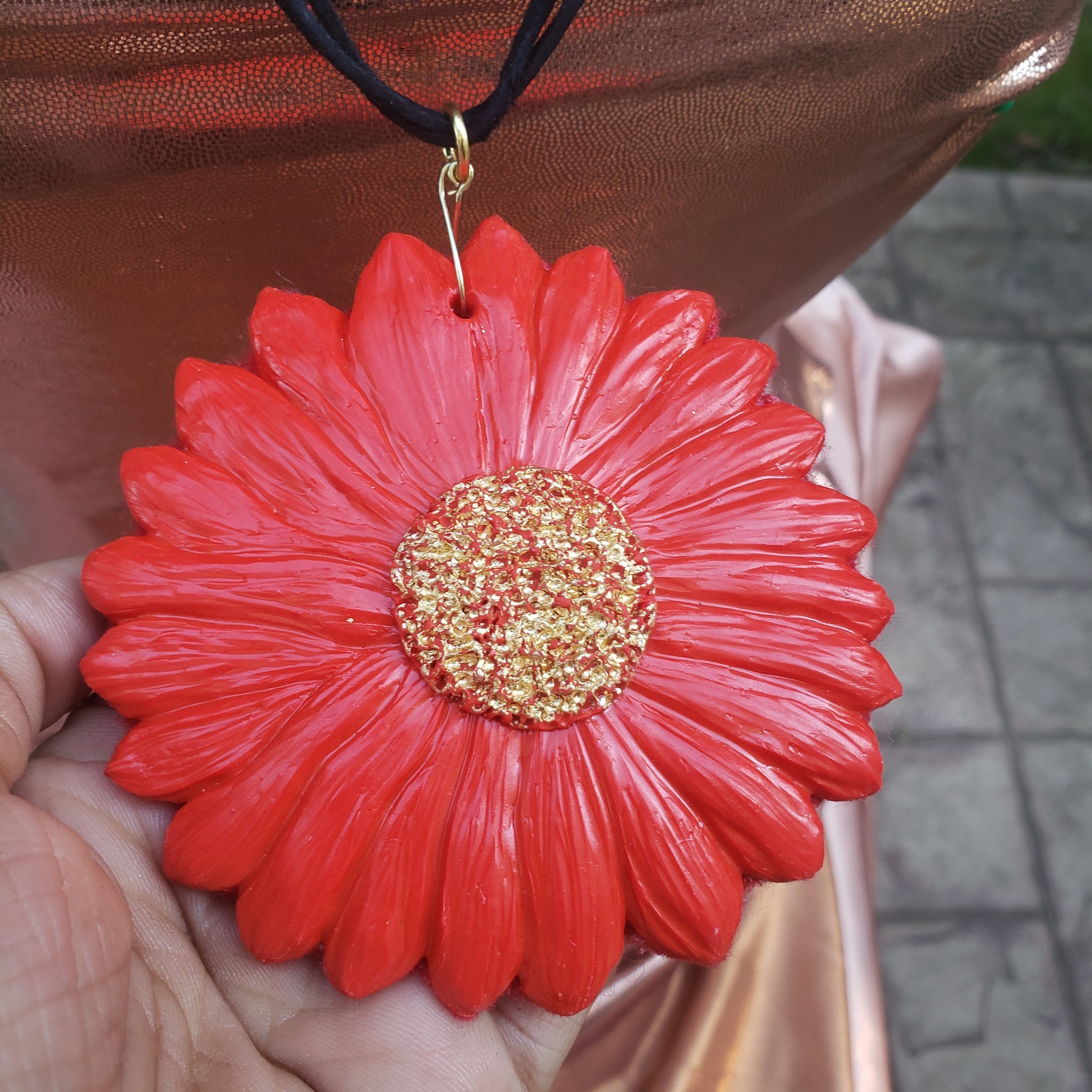 Summer Daisy Leather Necklace