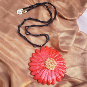 Summer Daisy Leather Necklace