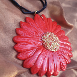 Summer Daisy Leather Necklace