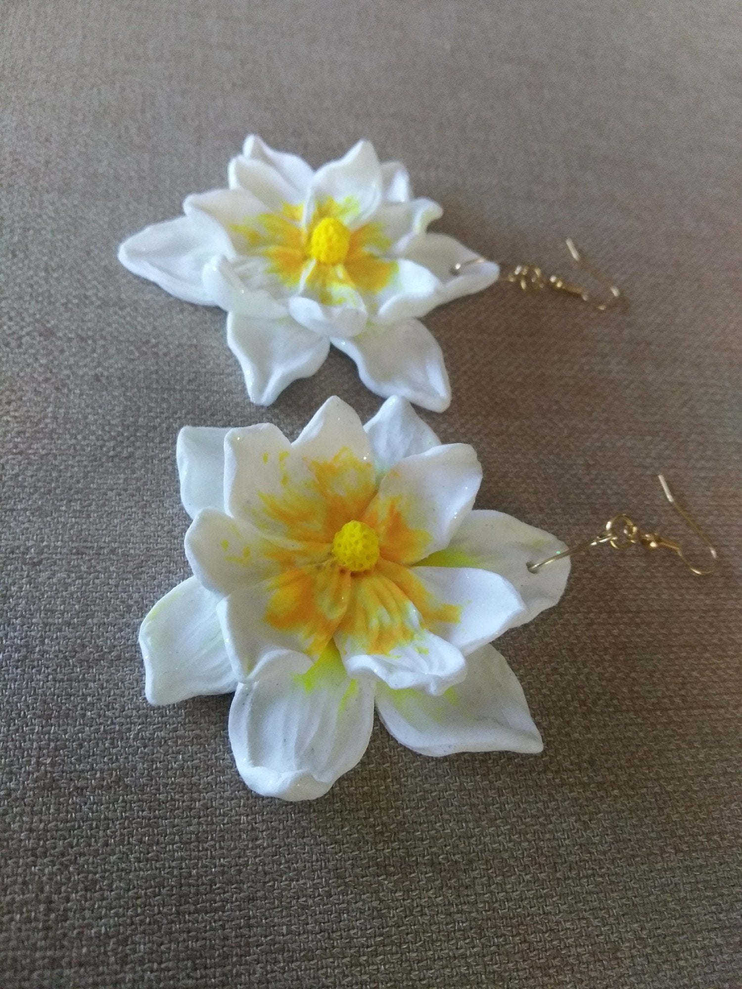 Magnolia Flower Earrings Large