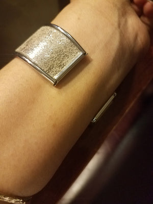 Golden Leather Cuff Bracelet