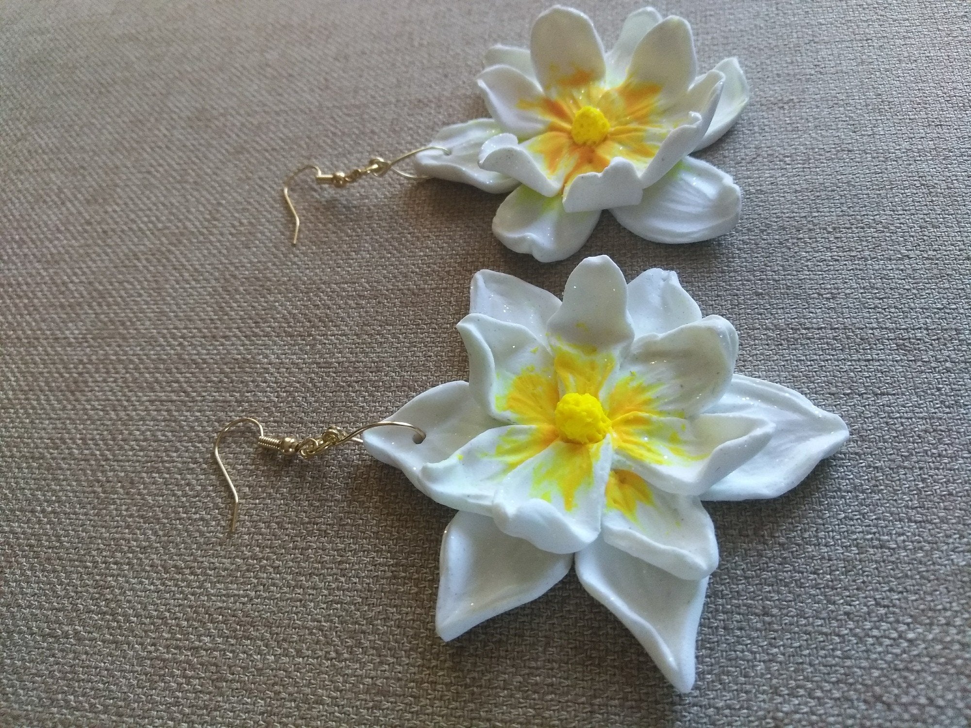 Magnolia Flower Earrings Large