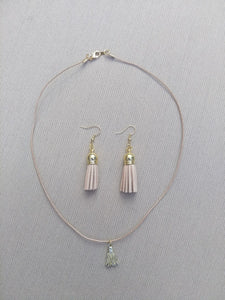 Earring Leather Tassel Set Camel